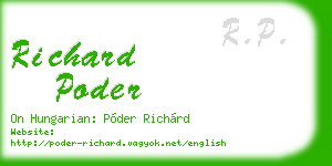 richard poder business card