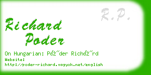 richard poder business card